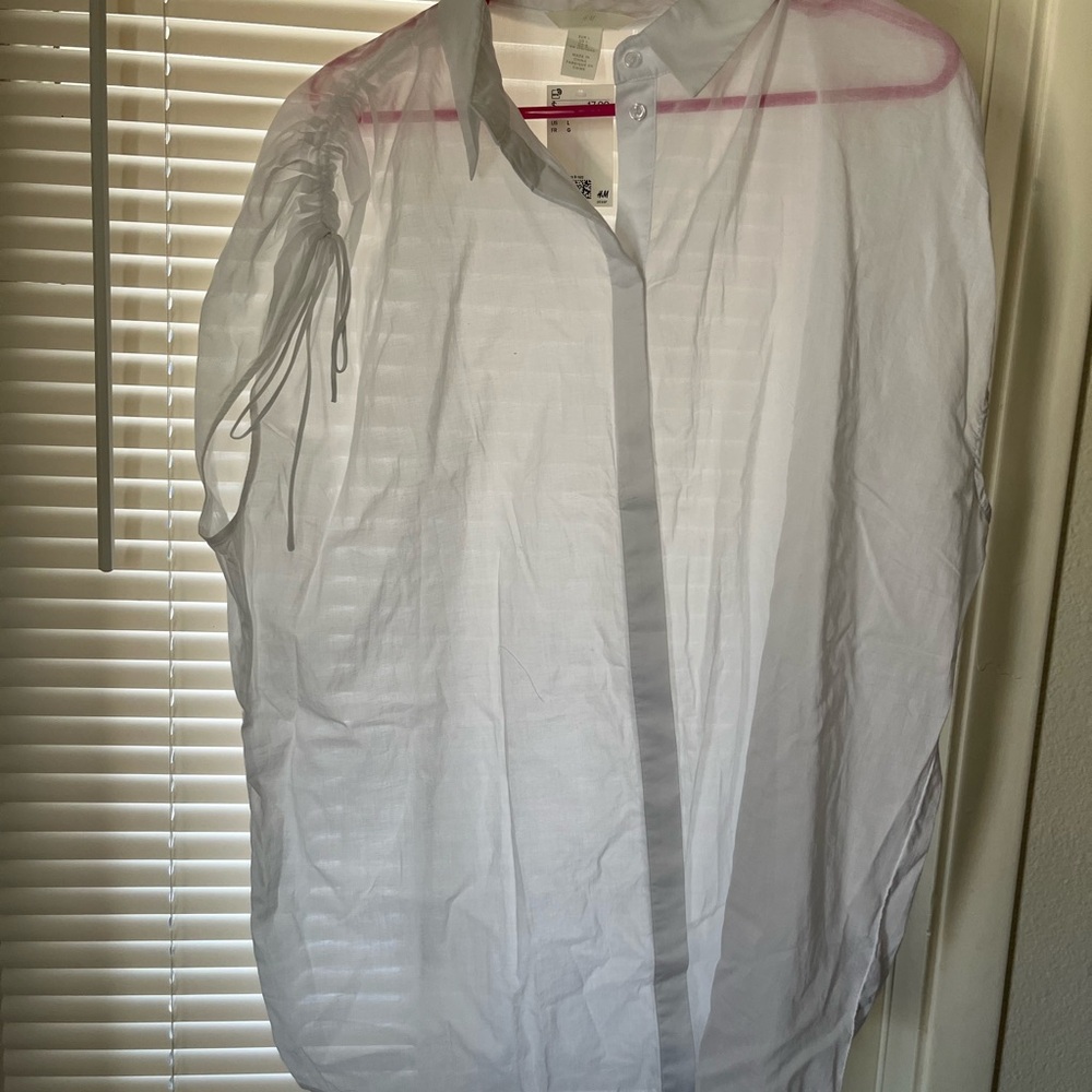 H&M White Blouse with Flowing Fit